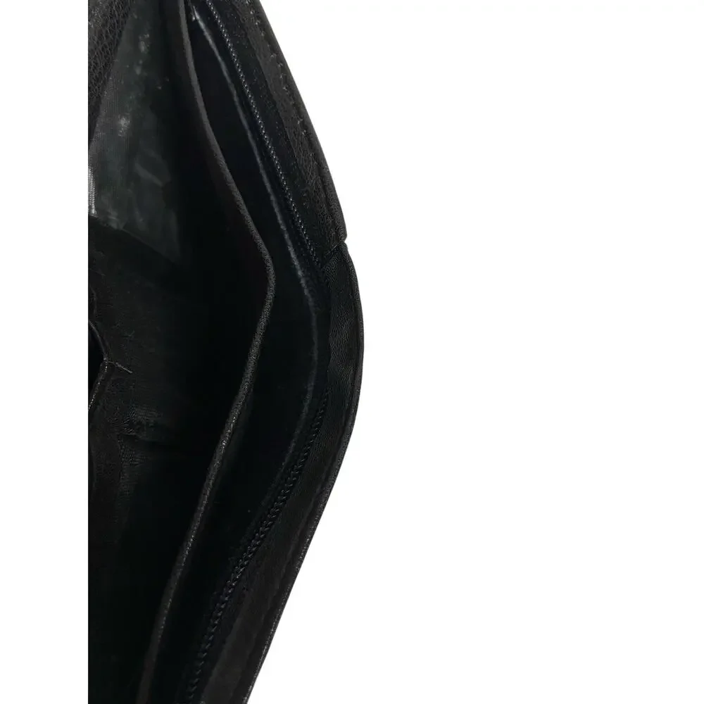Handcrafted Men's Genuine Leather Tri-fold Wallet Black